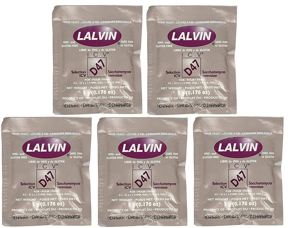 Lalvin D-47 Wine Yeast - 5 Pack