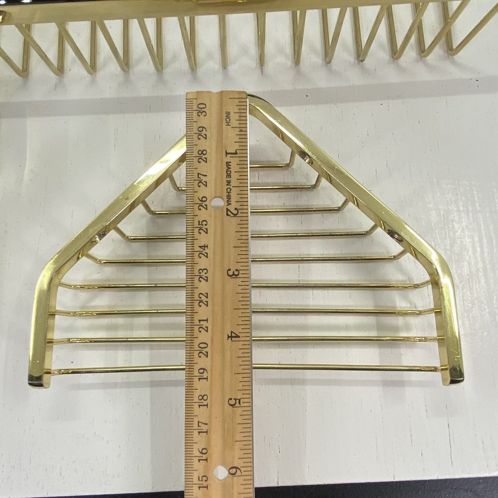 Deltana Solid Brass Wire Long / Corner Bath Shower Basket Set Bathroom Decor