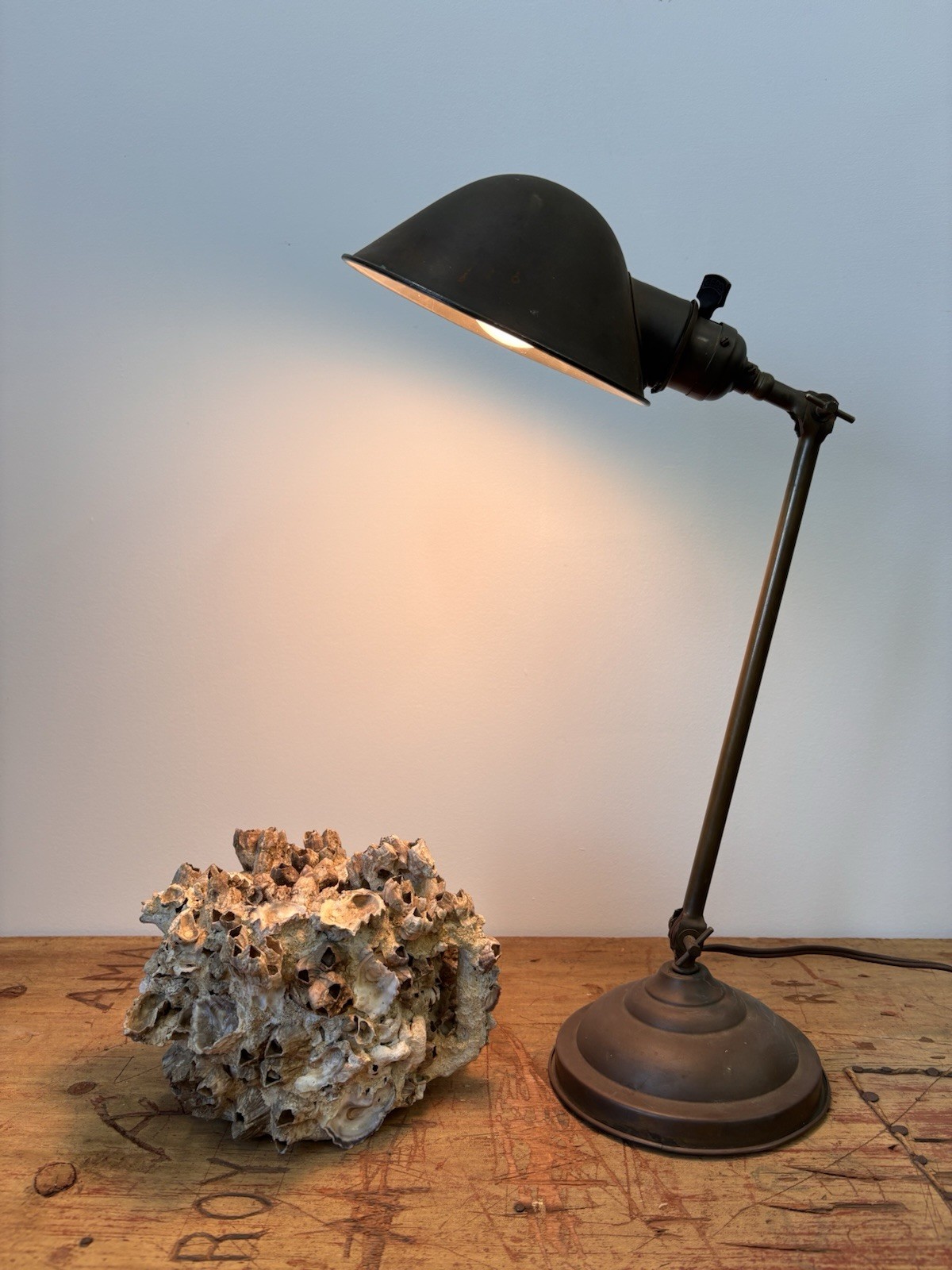 Antique Articulated Brass Faries Desk Lamp