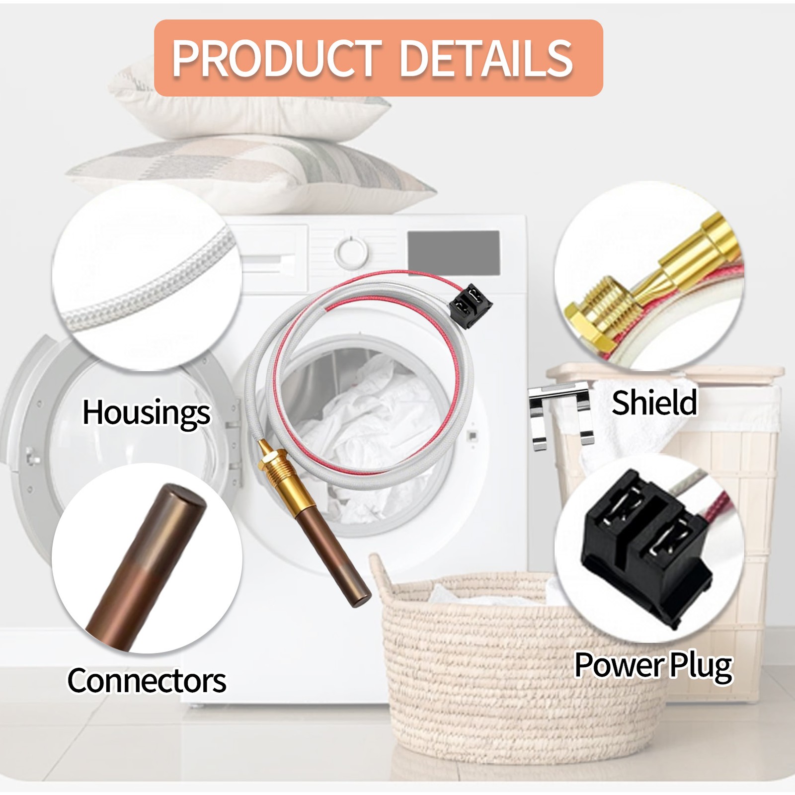 For Rheem Ruud Thermopile Sensor SP21058 SP20824 27.5" 750mV Water Heater Repair