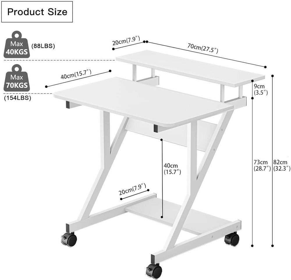 Dripex Computer Desk for Small Spaces, 27.5 inch Small Computer Desk
