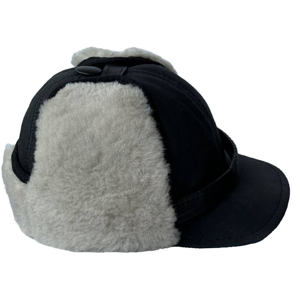 Trapper Hat Real Shearling Sheepskin Aviator Trooper Ear Flaps Hat