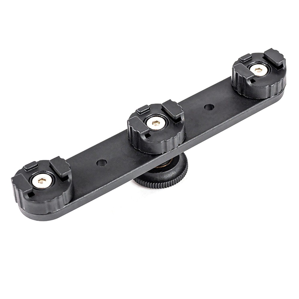 Triple Hot Shoe Bracket Mount Holder Hot Shoe Base Camera Support for Fill Light