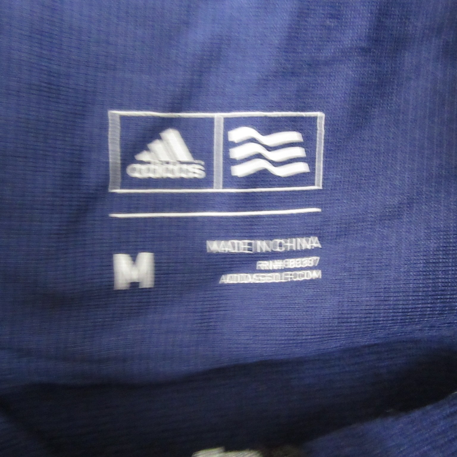 Adidas Mens Quarter Zip Athletic Pullover M Navy Blue Long Sleeve Logo Stripe