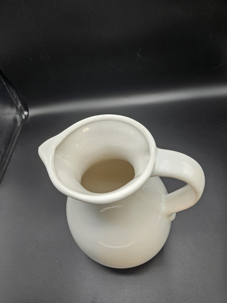 Harris Pottery Chicargo Illinois White Glaze Pitcher 8"