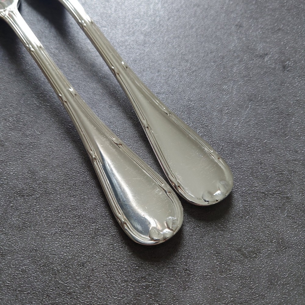 Christofle Rubans 2pcs Silverplate Flatware Dessert Fork Excellent