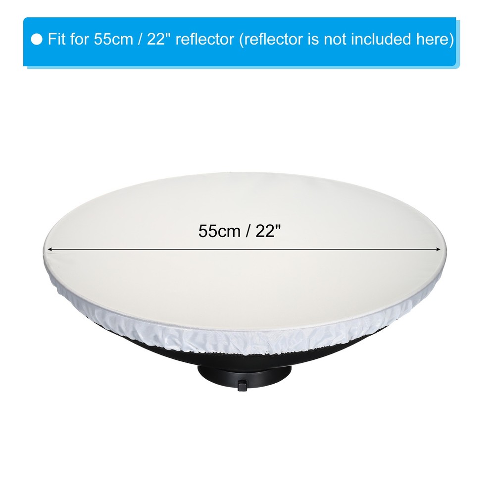 22" 55cm Soft Diffuser Lamp Cover Light Strobe Reflector Lamp Sock White