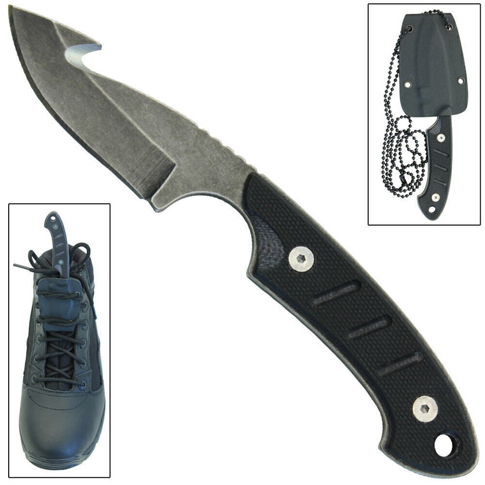 CSGO Deep Aversion Tactical Knife Fixed Blade Military Boot Mount Sheath Guthook