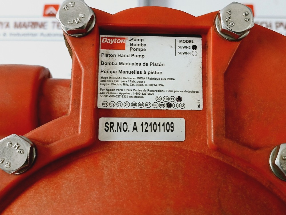 DAYTON 5UWH3 Piston Hand Drum Pump