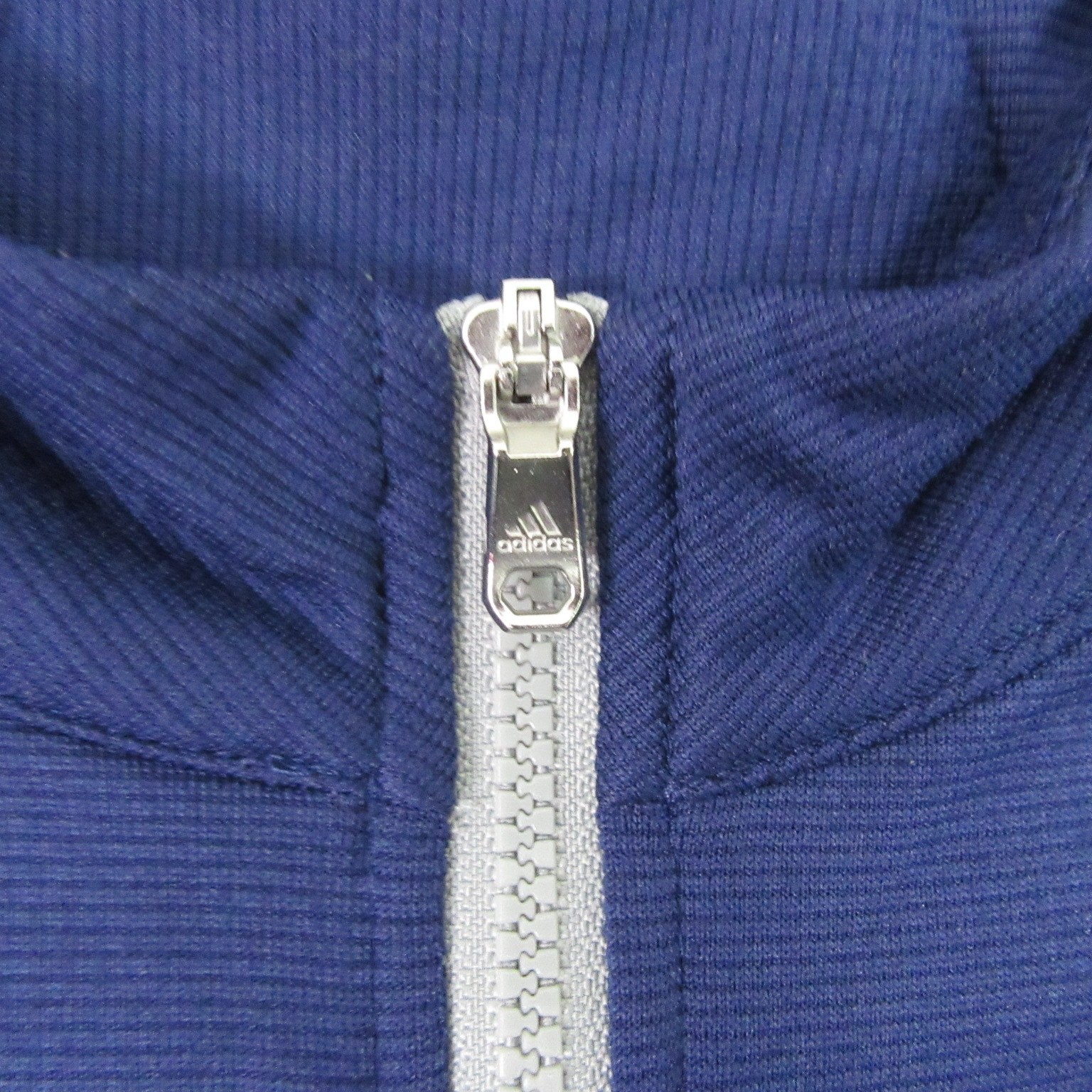 Adidas Mens Quarter Zip Athletic Pullover M Navy Blue Long Sleeve Logo Stripe