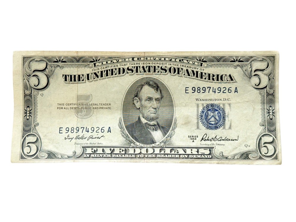 1953-A $5 Silver Certificate (VF)