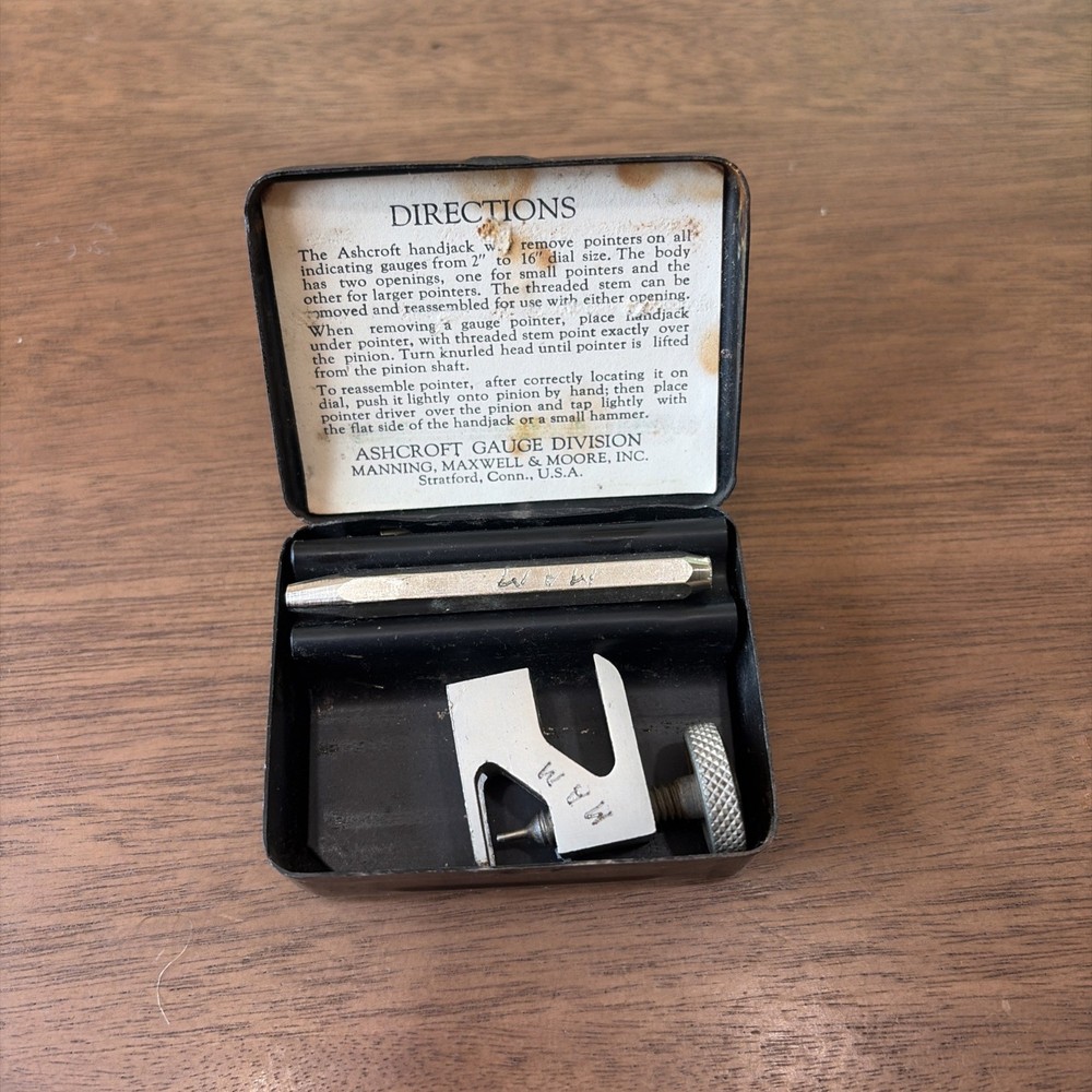 ASHCROFT "HAND JACK" INDICATOR GAUGE POINTER REMOVER & INSTALLER TOOL used