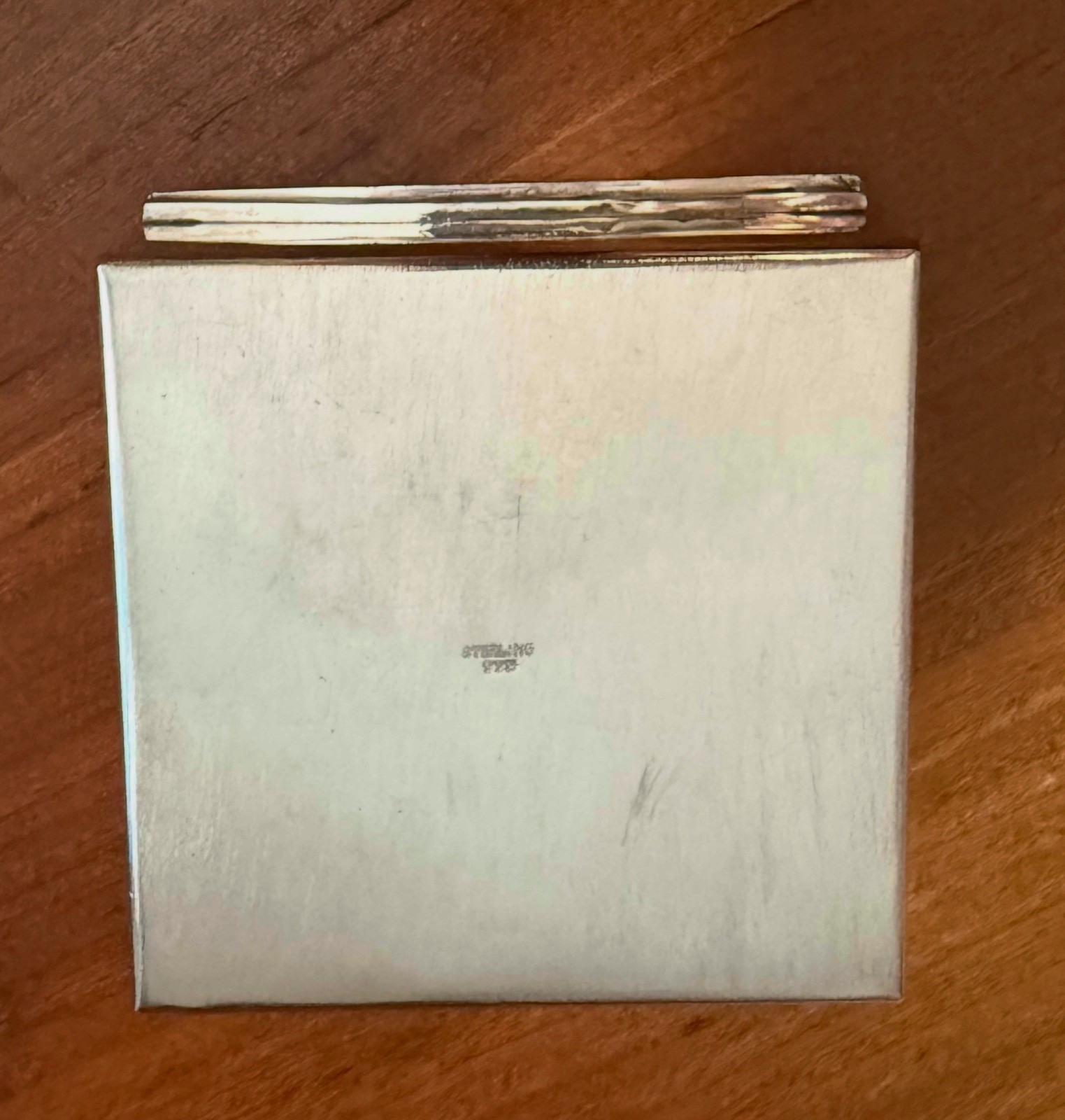 Vintage Sterling Silver Mid Century Modern Jewelry or Small Box , ASW=4.82 Oz