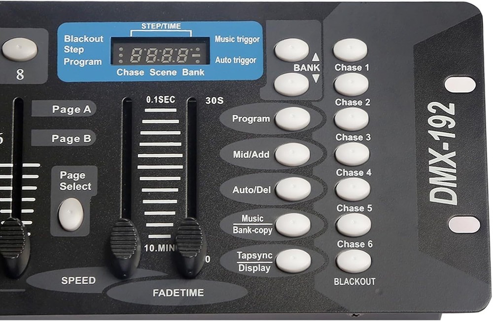 Lightweight DMX Lighting Console: 192 Channels with Easy Programming & Cables