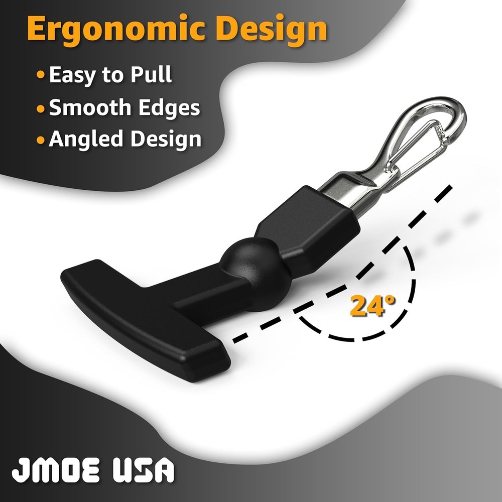 Jmoe USA Clippable Replacement T-Latch Zipper Pulls | Compatible Large, Black