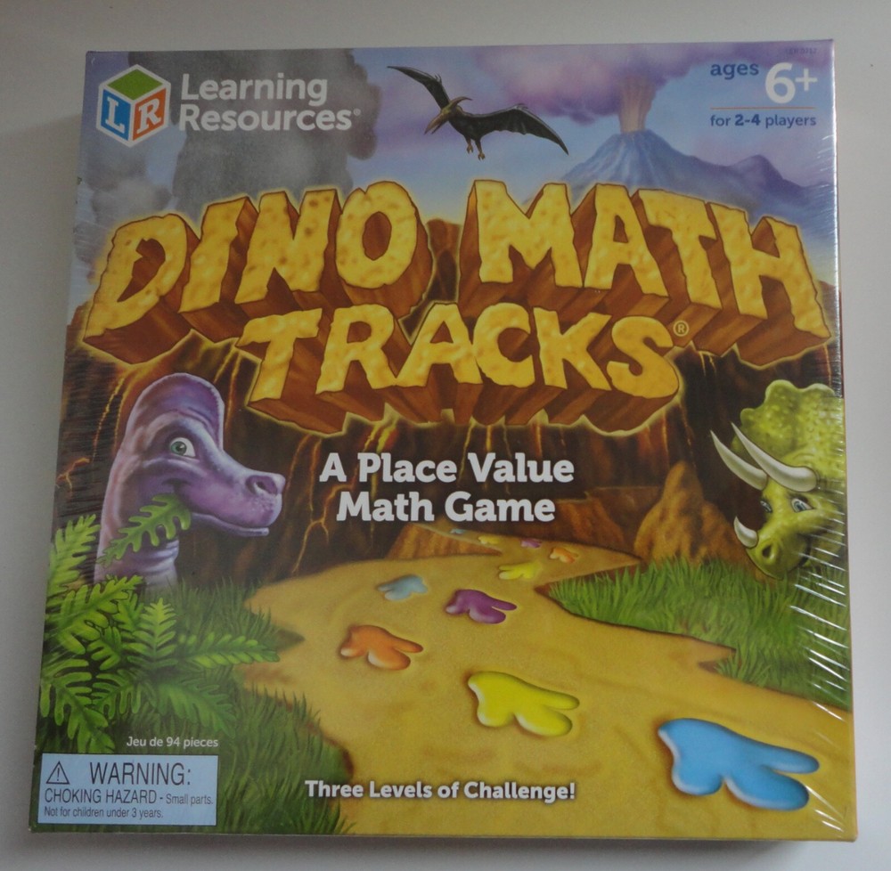 DINO MATH TRACKS A Place Value Math Game Learning Resources New Sealed