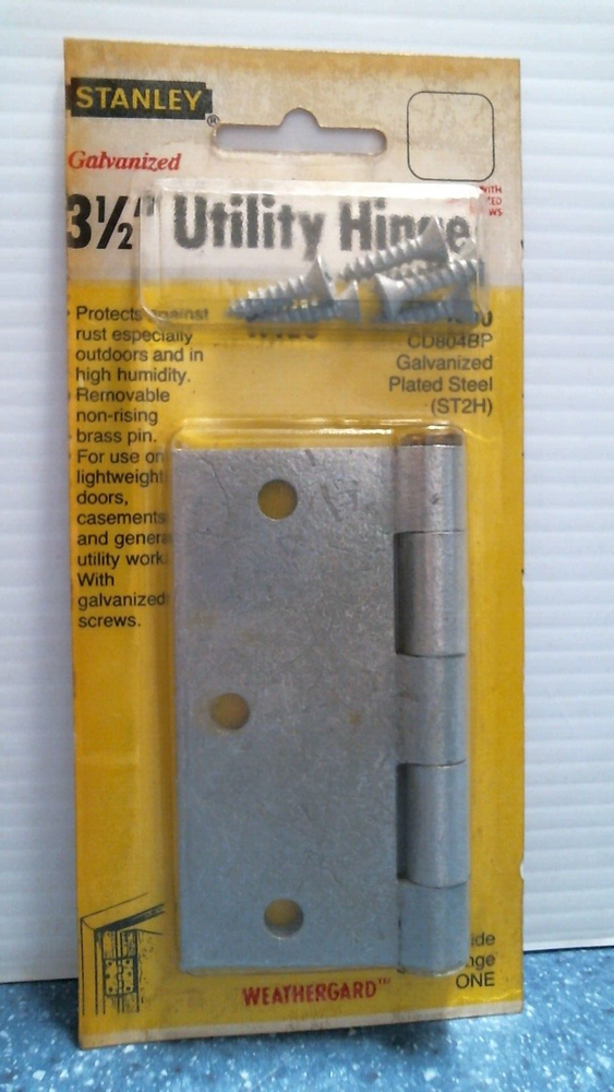 Stanley 3-1/2" Utility Hinge, Galvanized (75-1490) FS