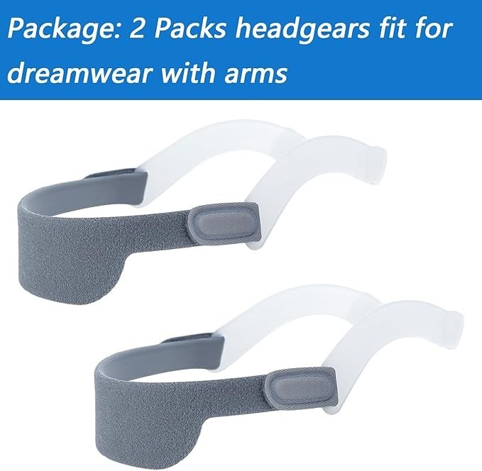 2 Pack Dreamwear Replacement Headgear Straps – Soft, Adjustable, Comfortable Fit