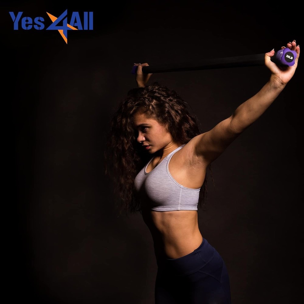 Padded Foam Weighted Workout Bar - 10lb for Balance, Core & Flexibility Training