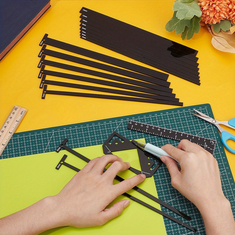 1set Acrylic Binding Tools set include Rule & Corner Miter & Eyelet Guide Tool