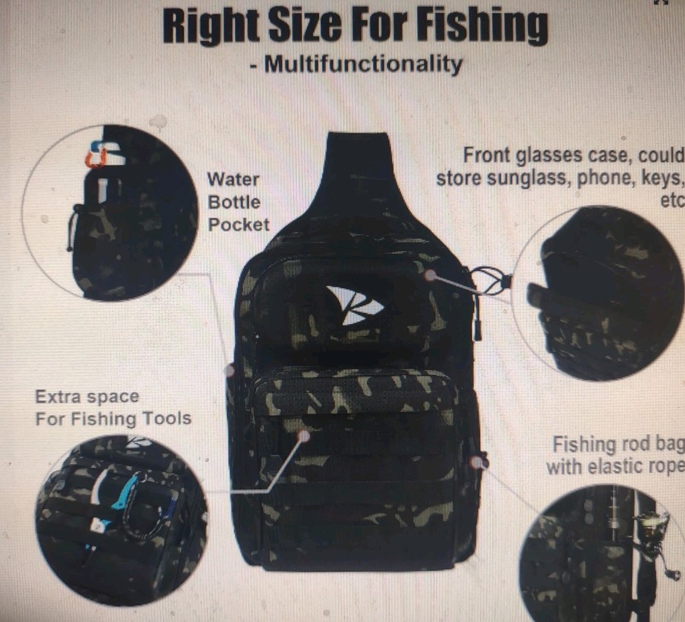 Fishing Tackle Sling Shlouder Backpack