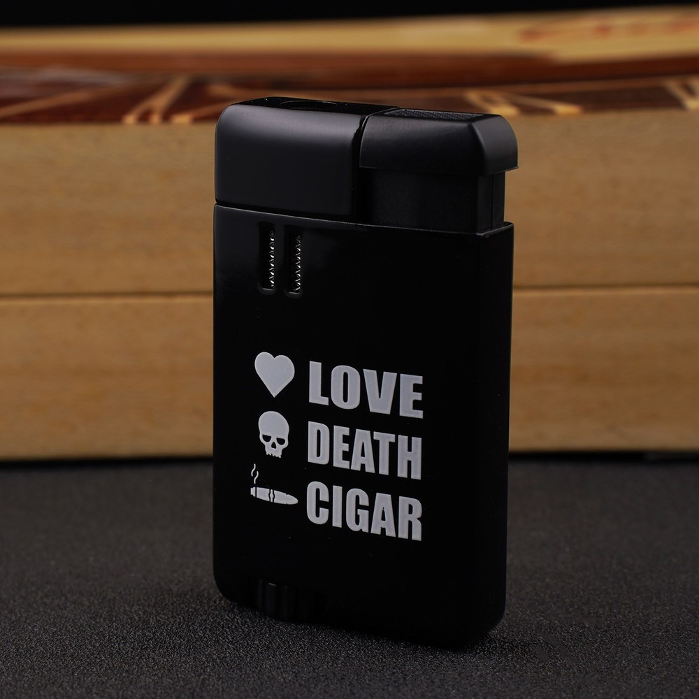 CIGARISM Cigar Lighter, Single Torch Jet Flame Windproof Refillable Skull
