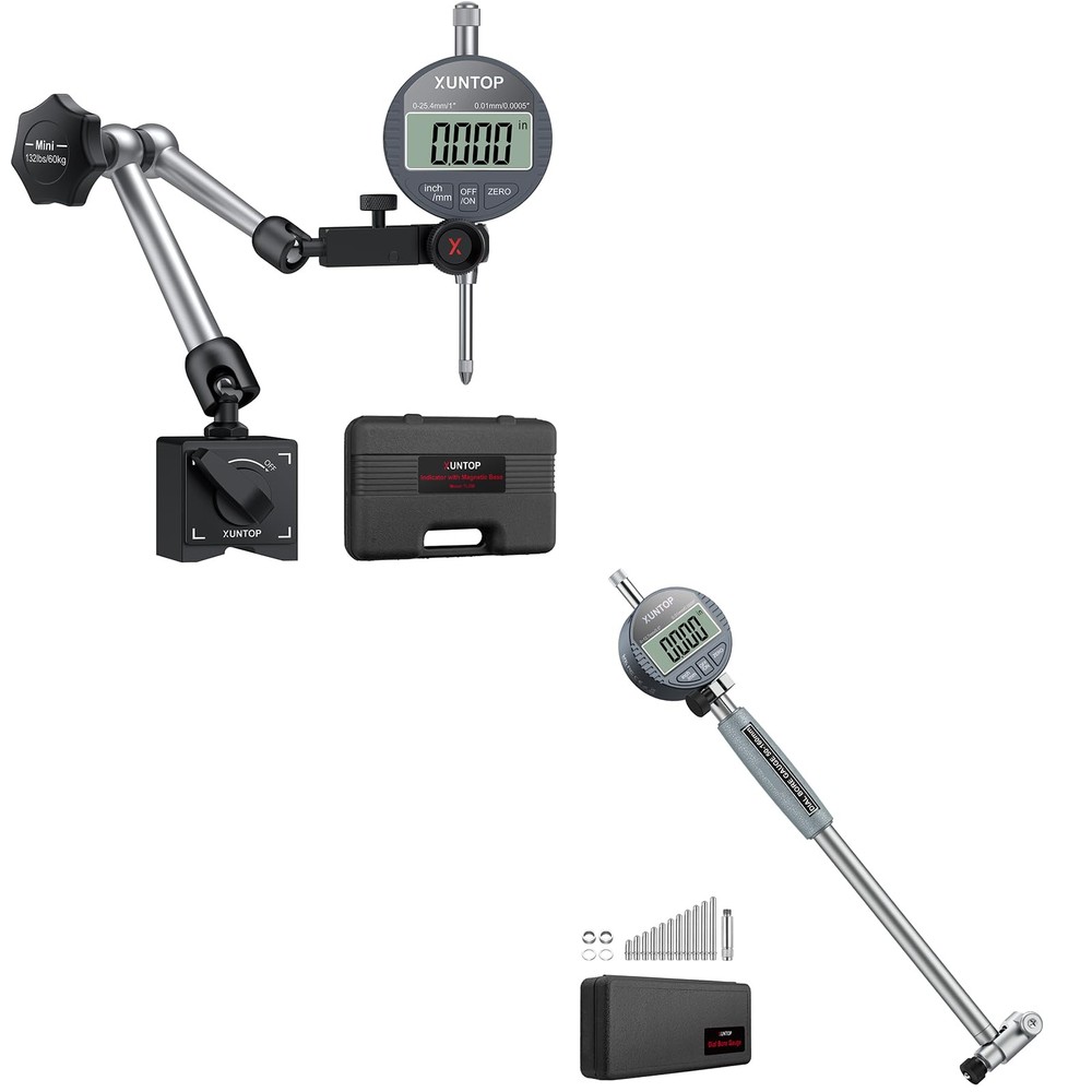 XUNTOP Electrical Tools Precision Bundle: Digital Dial Indicator & Bore...