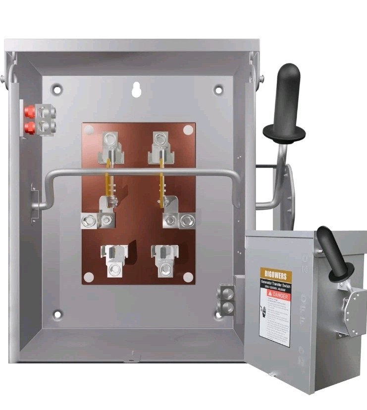Upgraded 200 Amp Generator Transfer Switch, Manual Transfer Switch 2 Pole 4 Wire