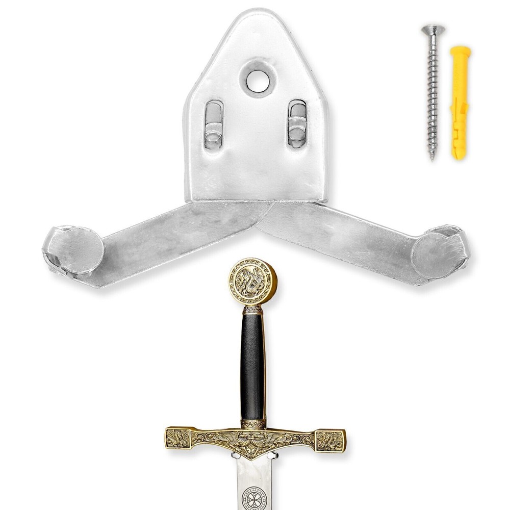 Premium Metal Vertical Sword Wall Mount Rack Hanger Display Hook Universal