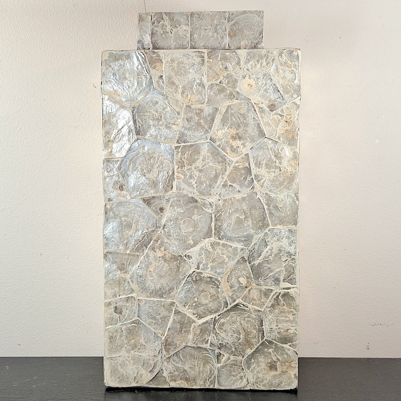 LARGE Natural Capiz Shell Asian Lidded Vase (Mother of Pearl) -20" FREE SHIPPING