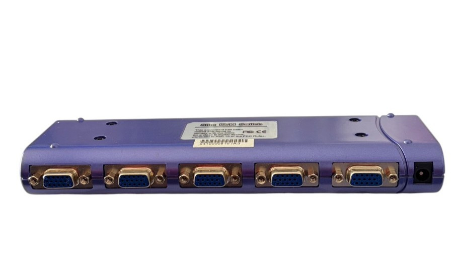 Slim KVM Switch 4 Port VGA PS/2 Keyboard Mouse Switch Box w/ Power Input