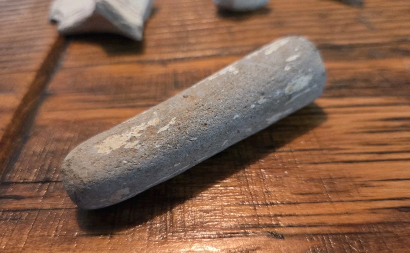 Prehistoric Anasazi Black On White Pottery Partial Ladle Dipper Handle Arizona