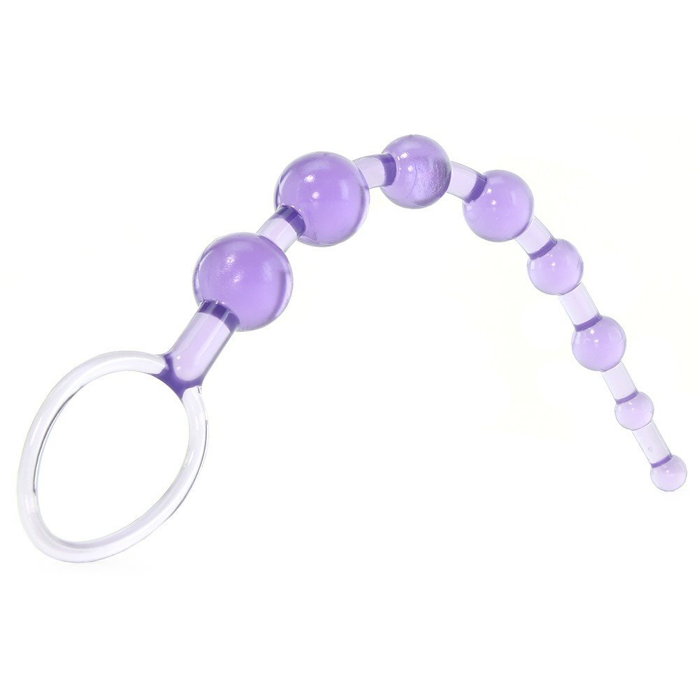 Slim Soft Flexible Bendable Beginner Anal Beads with Retrieval Ring