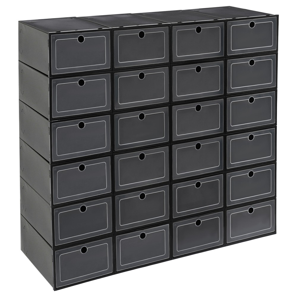 24 Pack Shoe Storage Boxes, Stackable Shoe Boxes, Shoe Storage Organizer NEW