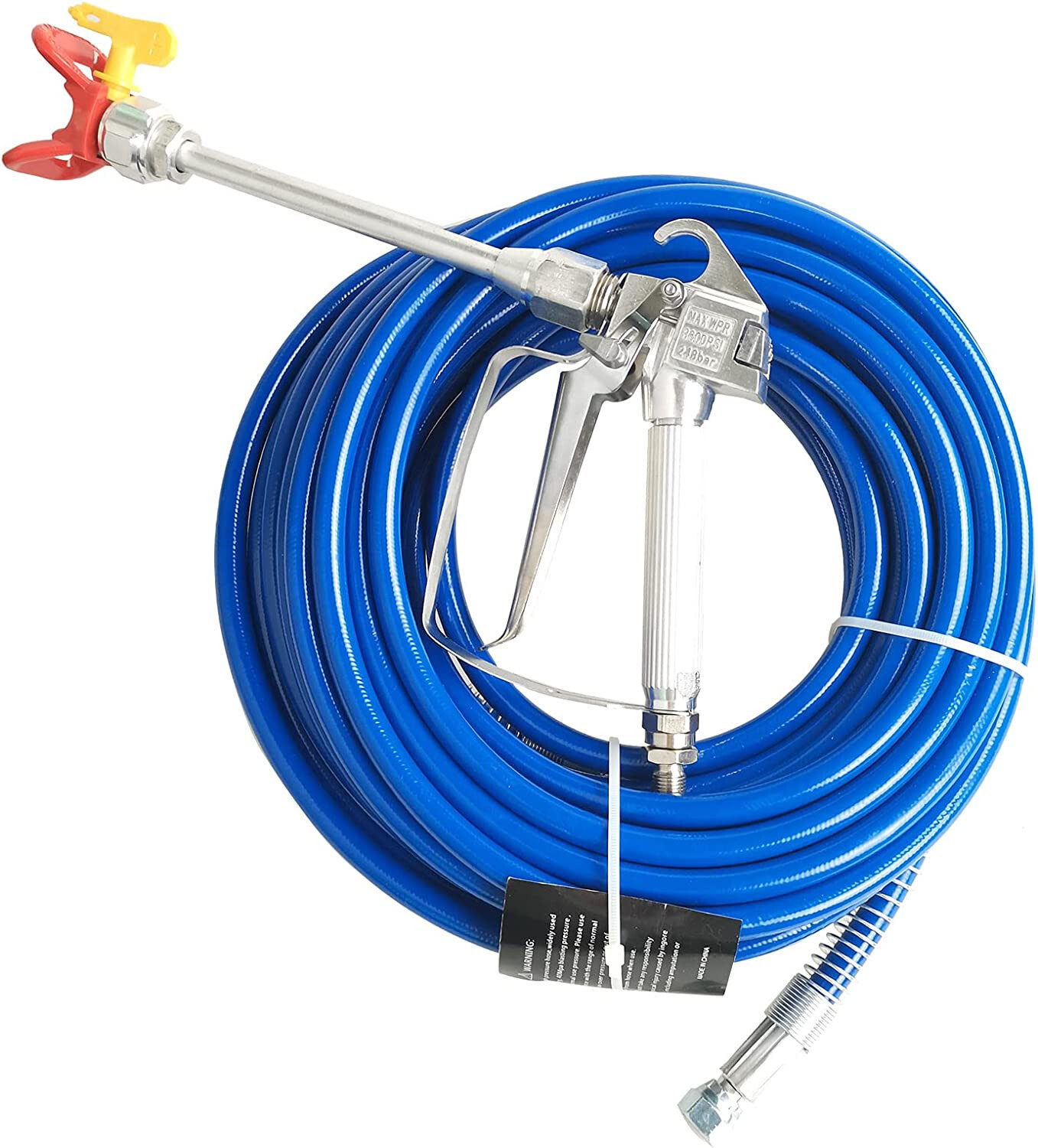 Airless Paint Spray Hose Kit 50ft 1/4" Swivel Joint 3600psi with 517 Tip US