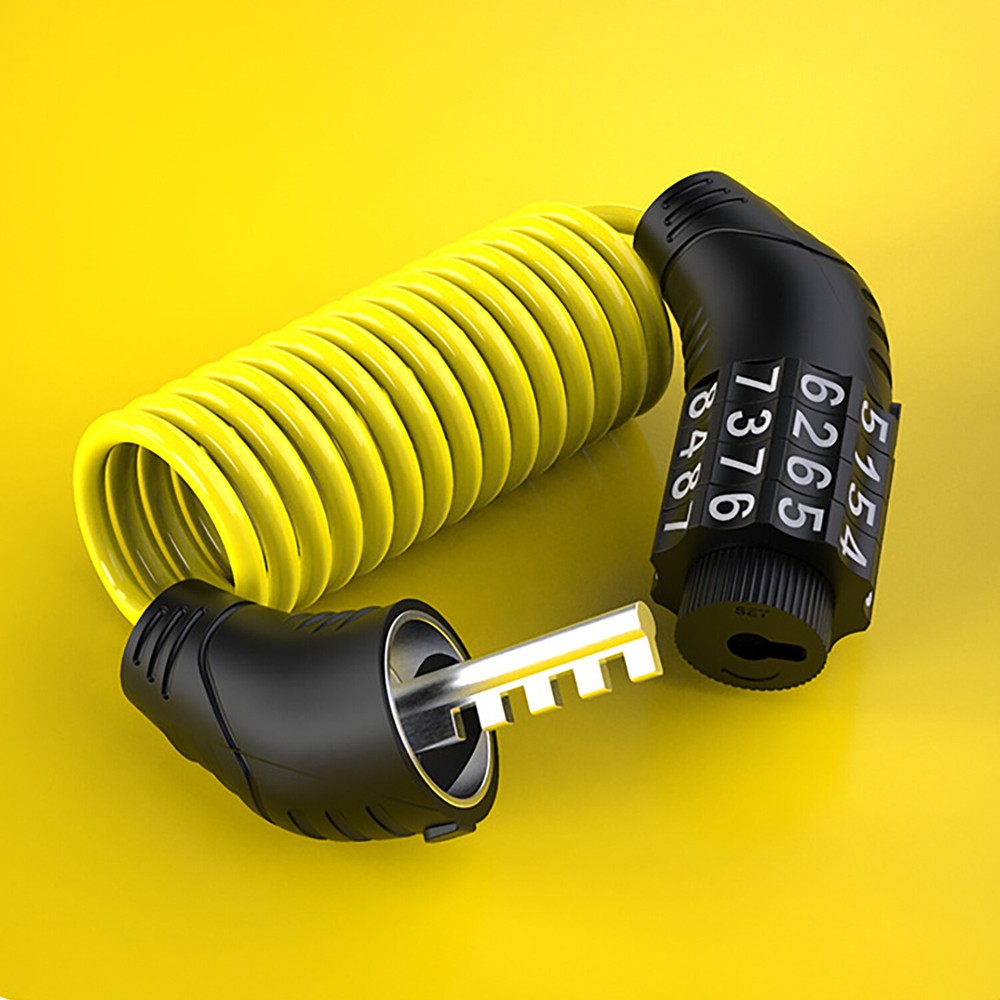 Four-digit Coded Cable Lock Combination Lock Portable Motorcycle Bicycle 1m Lock