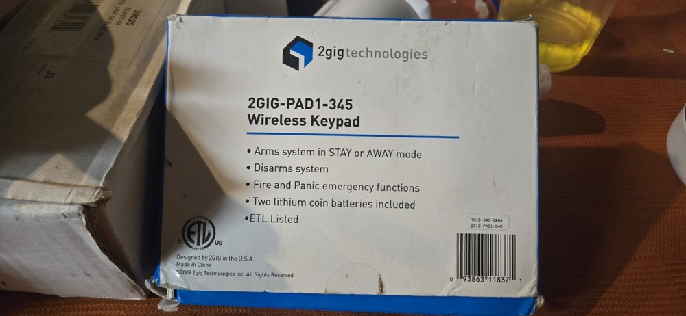 2gig Wireless Keypad 2gig-pad1-345