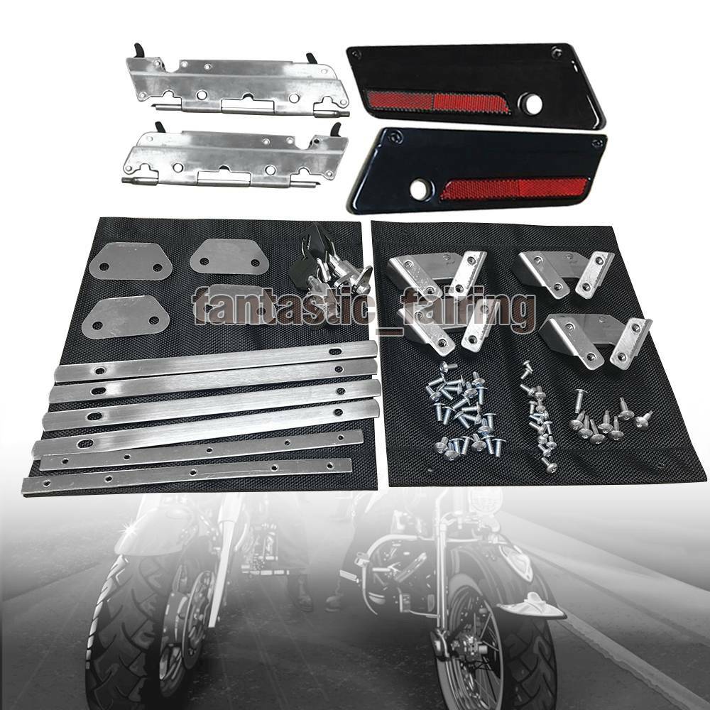 Hard Bag Saddlebag Hardware Black Latch Hinge Lock Kit For Harley Touring 93-13