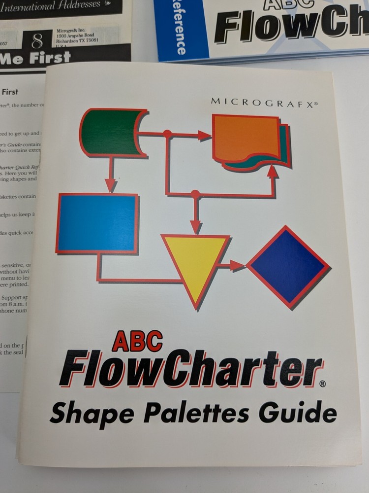 MicroGrafx ABC FlowCharter 2.0 Software 3.5 Disk For PC Windows BIG BOX VTG