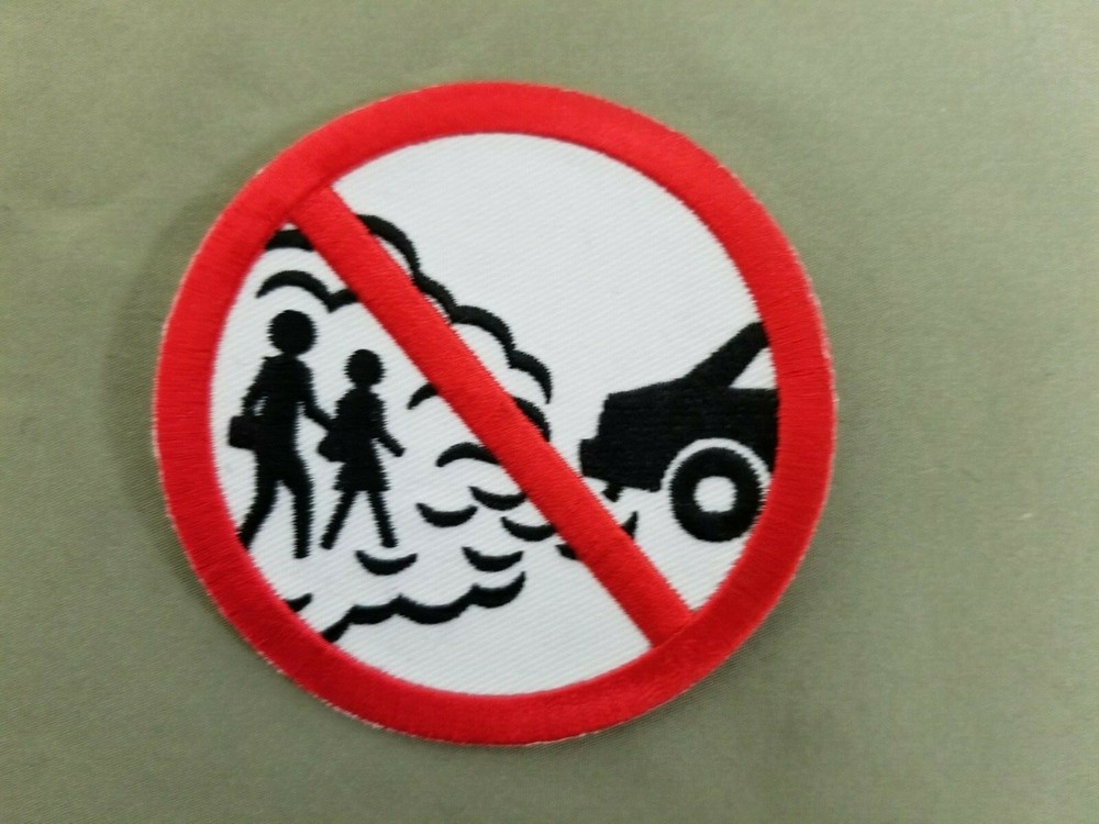 No Smog Embroidered Iron On Automotive Patch.