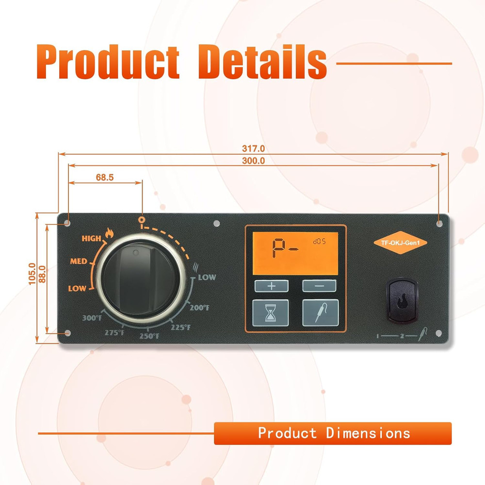 Oklahoma Joe's Pellet Grill Control Panel & Digital Thermostat Replacement