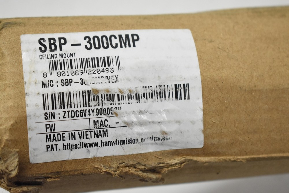 Hanwha Vision SBP-300CMP Ceiling Mount Camera Bracket White Open Box CCTV Cam