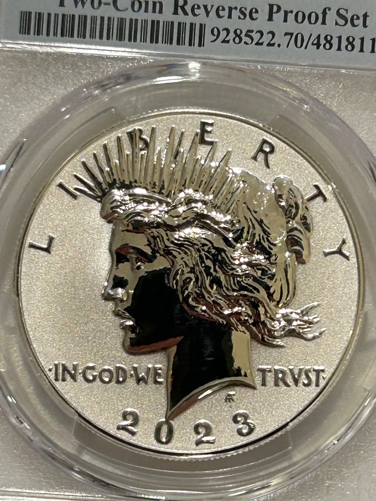 2023 S Peace Silver Dollar Reverse Proof PCGS PR70 FDOI/Flag Label