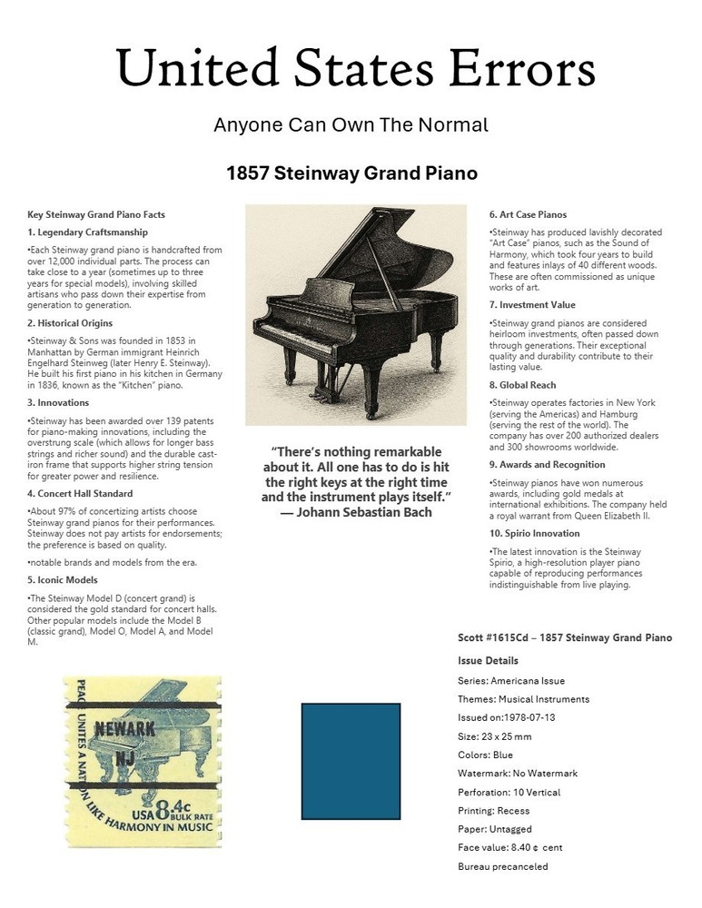 Centsational Custom Presentation Panel For Error SN 1615Cd - 8.5” X 11”