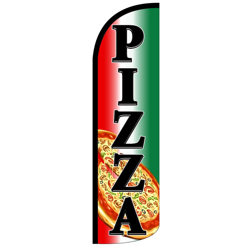 Pizza Extra Wide Windless Swooper Flag