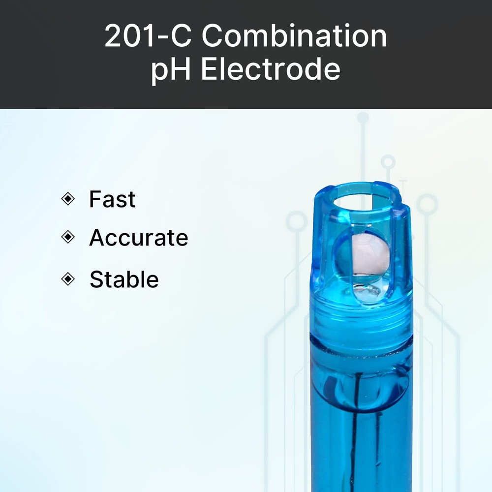 APERA INSTRUMENTS 201-C Combination pH Electrode, BNC Connector, Polycarbonate-B
