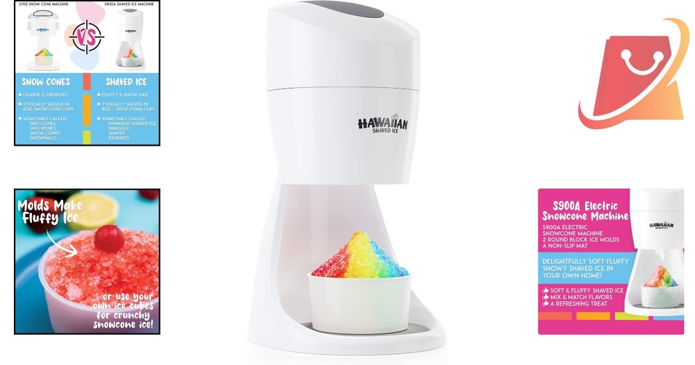 Snow Cone Machine Plastic 1 lb Countertop Ice Maker Easy Clean Home Use