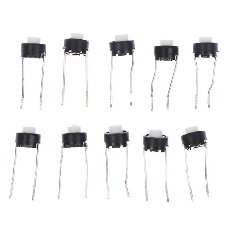 10pcs 6x6x5 2 Pin PCB Momentary Tactile Tact Push Button DIP Micro Switch White