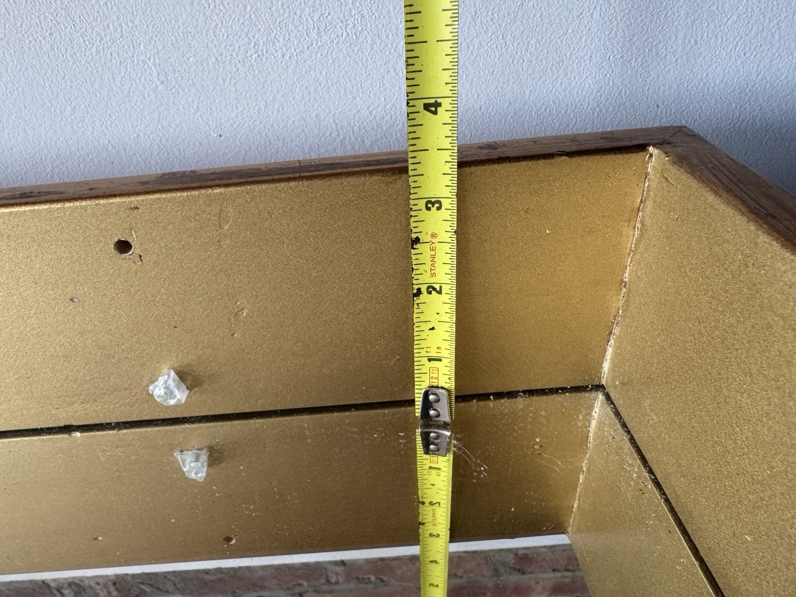 Antique Gold Solid Wooden Medicine Cabinet Glass Mirror 18x38x5 inches