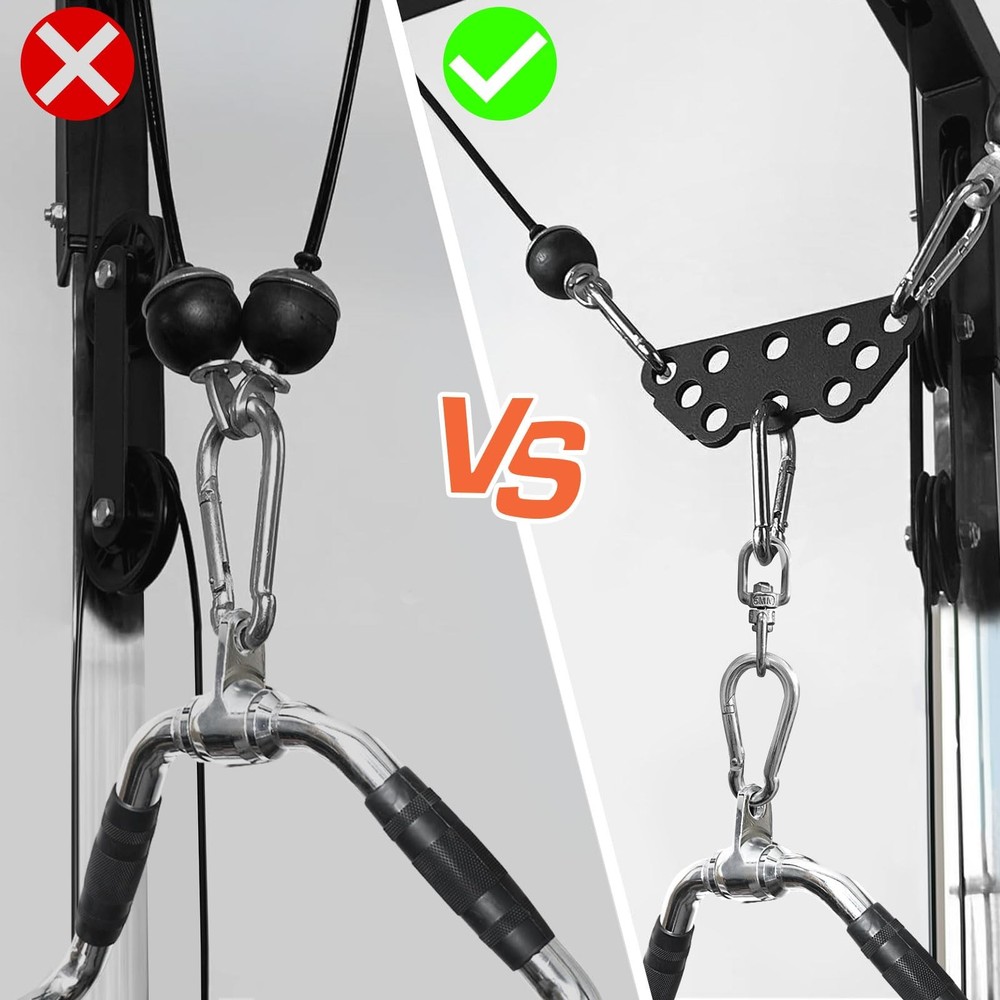 LAT Pull Down Bar Attachment for Cable Machine - Multi-Grip Fitness Spreader ...